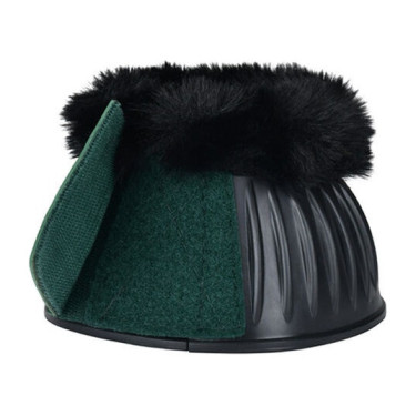 Sinos de borracha com lã Weatherbeeta Tough-Tec Prime Fleece Trim Preto / verde floresta