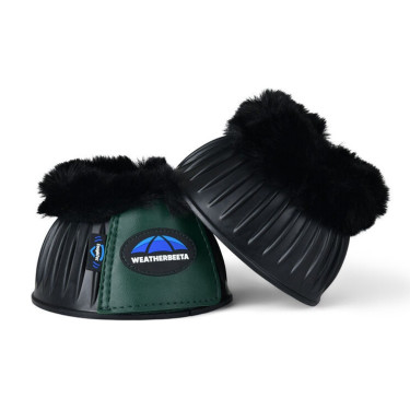 Sinos de borracha com lã Weatherbeeta Tough-Tec Prime Fleece Trim Preto / verde floresta