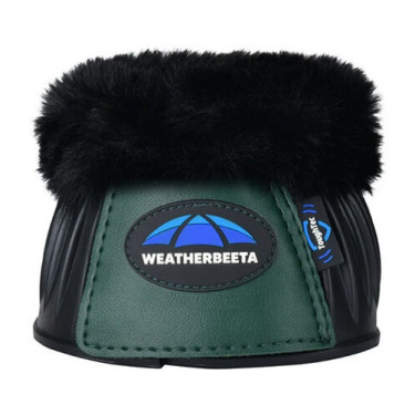 Sinos de borracha com lã Weatherbeeta Tough-Tec Prime Fleece Trim Preto / verde floresta