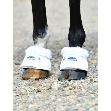 Sinos de borracha com lã Weatherbeeta Tough-Tec Prime Fleece Trim Branco / branco