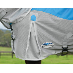 Capa anti-moscas e impermeável Weatherbeeta ComFiTec Dual Shield com pescoço destacável Azul / cinza Capa anti-moscas e impermeável Weatherbeeta ComFiTec Dual Shield com pescoço destacável Azul / cinza