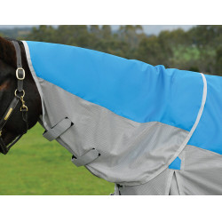 Capa anti-moscas e impermeável Weatherbeeta ComFiTec Dual Shield com pescoço destacável Azul / cinza Capa anti-moscas e impermeável Weatherbeeta ComFiTec Dual Shield com pescoço destacável Azul / cinza