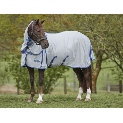 Capa anti-moscas Weatherbeeta ComFiTec Airflow II com pescoço destacável Cinza / azul / cinza