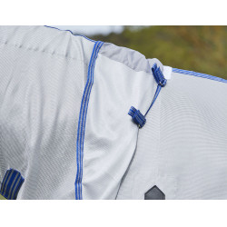 Capa anti-moscas Weatherbeeta ComFiTec Airflow II com pescoço destacável Cinza / azul / cinza