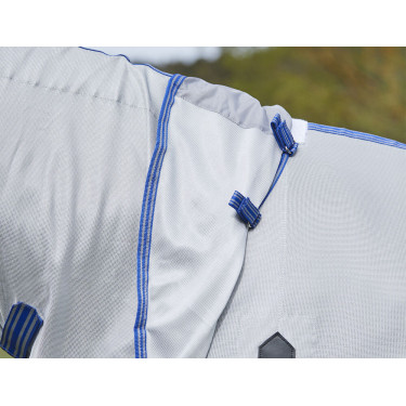 Capa anti-moscas Weatherbeeta ComFiTec Airflow II com pescoço destacável Cinza / azul / cinza Capa anti-moscas Weatherbeeta ComFiTec Airflow II com pescoço destacável Cinza / azul / cinza