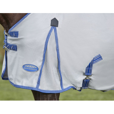 Capa anti-moscas Weatherbeeta ComFiTec Airflow II com pescoço destacável Cinza / azul / cinza Capa anti-moscas Weatherbeeta ComFiTec Airflow II com pescoço destacável Cinza / azul / cinza