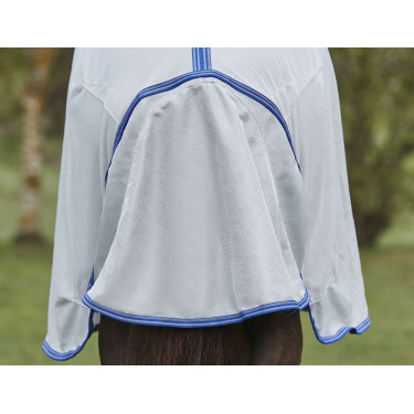 Capa anti-moscas Weatherbeeta ComFiTec Airflow II com pescoço destacável Cinza / azul / cinza Capa anti-moscas Weatherbeeta ComFiTec Airflow II com pescoço destacável Cinza / azul / cinza