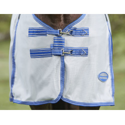 Capa anti-moscas Weatherbeeta ComFiTec Airflow II com pescoço destacável Cinza / azul / cinza Capa anti-moscas Weatherbeeta ComFiTec Airflow II com pescoço destacável Cinza / azul / cinza