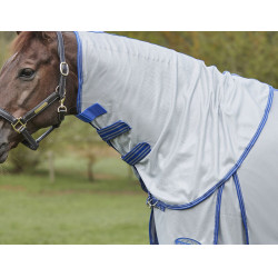 Capa anti-moscas Weatherbeeta ComFiTec Airflow II com pescoço destacável Cinza / azul / cinza Capa anti-moscas Weatherbeeta ComFiTec Airflow II com pescoço destacável Cinza / azul / cinza