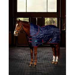 Cobertura de estábulo Weatherbeeta ComFiTec 210D Channel 100g combo Azul-marinho/bordô