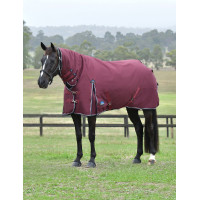 Manta Weatherbeeta ComFiTec Essential Turnout 360g com pescoço integrado Borgonha / marinho