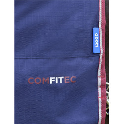 Manta Weatherbeeta ComFiTec Essential Turnout 360g com pescoço integrado Azul-marinho/bordô
