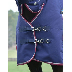 Manta Weatherbeeta ComFiTec Essential Turnout 360g com pescoço integrado Azul-marinho/bordô