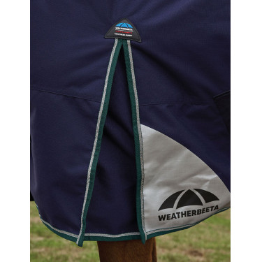 Cobertor Weatherbeeta ComFiTec Plus Dynamic Turnout 100g pescoço alto Marinho / verde floresta Azul
