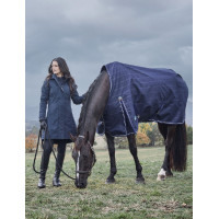 Manta Weatherbeeta ComFiTec Prelim Turnout 220 g Manta em relevo azul-marinho
