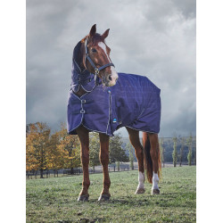 Manta Weatherbeeta ComFiTec Prelim Turnout Combo 220g Manta em relevo azul-marinho