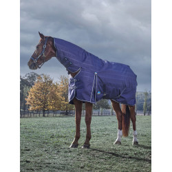 Manta Weatherbeeta ComFiTec Prelim Turnout Combo 220g Manta em relevo azul-marinho