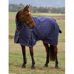 Manta Weatherbeeta ComFiTec Prelim Turnout Combo 220g Manta em relevo azul-marinho