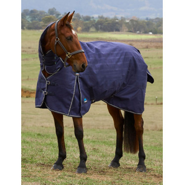 Manta Weatherbeeta ComFiTec Prelim Turnout Combo 220g Manta em relevo azul-marinho