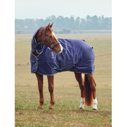 Cobertura Weatherbeeta ComFiTec Tyro Turnout 220g Combo com pescoço Azul-marinho / carvão