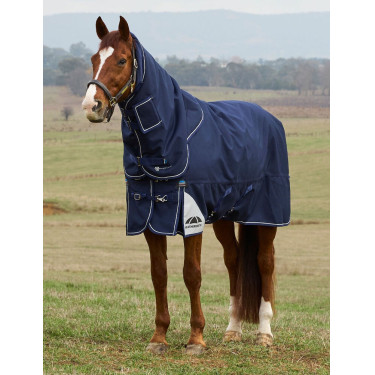 Manta Weatherbeeta ComFiTec Ultra Turnout 220g com pescoço destacável Marinho Azul-marinho