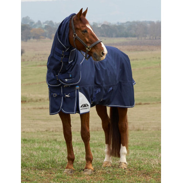 Manta Weatherbeeta ComFiTec Ultra Turnout 220g com pescoço destacável Marinho Azul-marinho