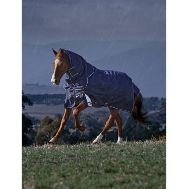 Manta Weatherbeeta ComFiTec Ultra Turnout 220g com pescoço destacável Marinho Azul-marinho