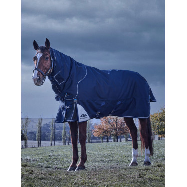 Manta Weatherbeeta ComFiTec Ultra Turnout 220g com pescoço destacável Marinho Azul-marinho