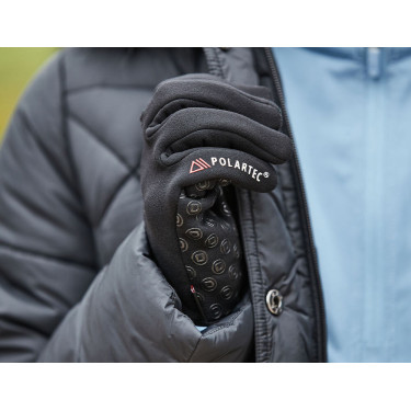 Luvas de equitação Dublin em lã Polartec Preto Luvas de equitação Dublin em lã Polartec Preto