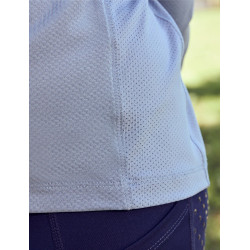 Camisola de equitação Dublin respirável de manga comprida para criança Nevoeiro azul Camisola de equitação Dublin respirável de manga comprida para criança Nevoeiro azul