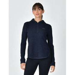 Camisola de manga comprida Weatherbeeta com capuz London Layer para mulher Mescla marinho escuro