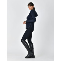 Camisola de manga comprida Weatherbeeta com capuz London Layer para mulher Mescla marinho escuro