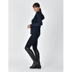 Camisola de manga comprida Weatherbeeta com capuz London Layer para mulher Mescla marinho escuro