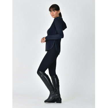 Camisola de manga comprida Weatherbeeta com capuz London Layer para mulher Mescla marinho escuro Camisola de manga comprida Weatherbeeta com capuz London Layer para mulher Mescla marinho escuro