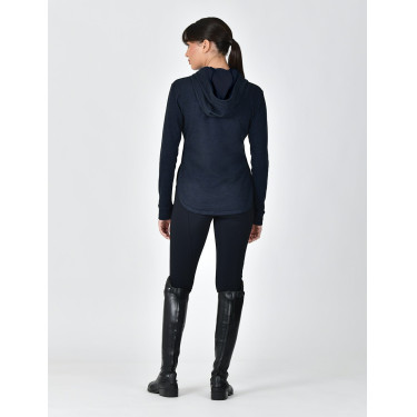 Camisola de manga comprida Weatherbeeta com capuz London Layer para mulher Mescla marinho escuro Camisola de manga comprida Weatherbeeta com capuz London Layer para mulher Mescla marinho escuro
