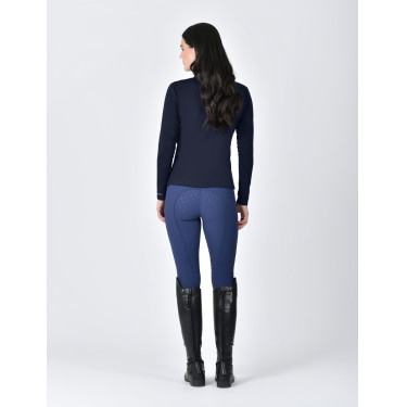 Top Weatherbeeta de manga comprida 1/2 zip feminino Copper Marinho Azul-marinho