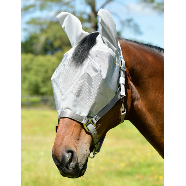 Máscara anti-moscas com cabeção Weatherbeeta ComFiTec Hexi Shield Dual Prata Máscara anti-moscas com cabeção Weatherbeeta ComFiTec Hexi Shield Dual Prata