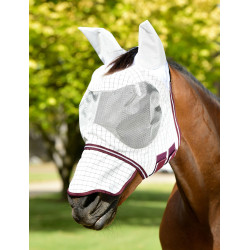 Máscara anti-moscas Weatherbeeta Hybrid Seasons Branco / bordô