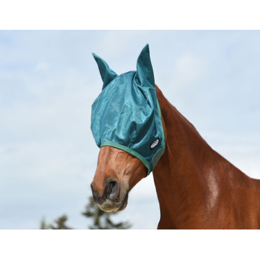Máscara anti-moscas Weatherbeeta Green-Tec Airflow mesh Azul libélula / verde garrafa Máscara anti-moscas Weatherbeeta Green-Tec Airflow mesh Azul libélula / verde garrafa