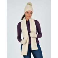 Conjunto cachecol e gorro Dublin Malha bege