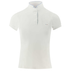 Polo de competição Pénélope Madrid de mangas curtas Branco Polo de competição Pénélope Madrid de mangas curtas Branco