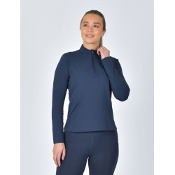 Polo de equitação Dublin de manga comprida justo e cardado para mulher Marinho Azul-marinho Polo de equitação Dublin de manga comprida justo e cardado para mulher Marinho Azul-marinho