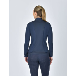 Polo de equitação Dublin de manga comprida justo e cardado para mulher Marinho Azul-marinho Polo de equitação Dublin de manga comprida justo e cardado para mulher Marinho Azul-marinho