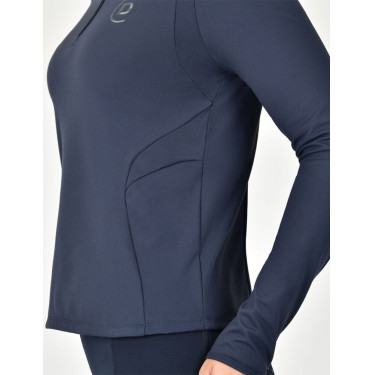 Polo de equitação Dublin de manga comprida justo e cardado para mulher Marinho Azul-marinho Polo de equitação Dublin de manga comprida justo e cardado para mulher Marinho Azul-marinho