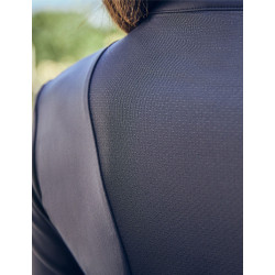 Polo de equitação Dublin de manga comprida justo e cardado para mulher Marinho Azul-marinho Polo de equitação Dublin de manga comprida justo e cardado para mulher Marinho Azul-marinho
