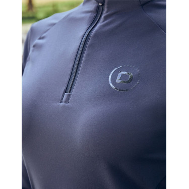 Polo de equitação Dublin de manga comprida justo e cardado para mulher Marinho Azul-marinho Polo de equitação Dublin de manga comprida justo e cardado para mulher Marinho Azul-marinho