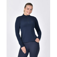 Polo de equitação Dublin de manga comprida escovado para mulher Marinho Azul-marinho