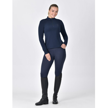 Polo de equitação Dublin de manga comprida escovado para mulher Marinho Azul-marinho Polo de equitação Dublin de manga comprida escovado para mulher Marinho Azul-marinho