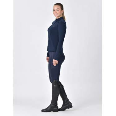 Polo de equitação Dublin de manga comprida escovado para mulher Marinho Azul-marinho Polo de equitação Dublin de manga comprida escovado para mulher Marinho Azul-marinho
