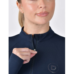 Polo de equitação Dublin de manga comprida escovado para mulher Marinho Azul-marinho